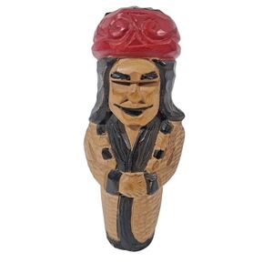 Vintage Japanese Island Of Ainu Kokeshi Doll Wooden 5.5"